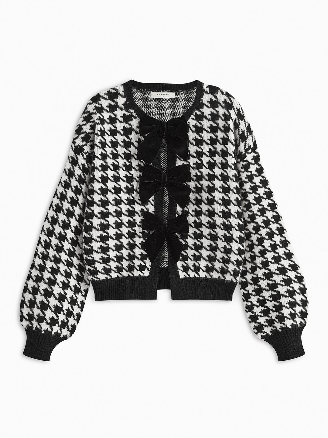Sweater à manches lanterne avec nœud en velours