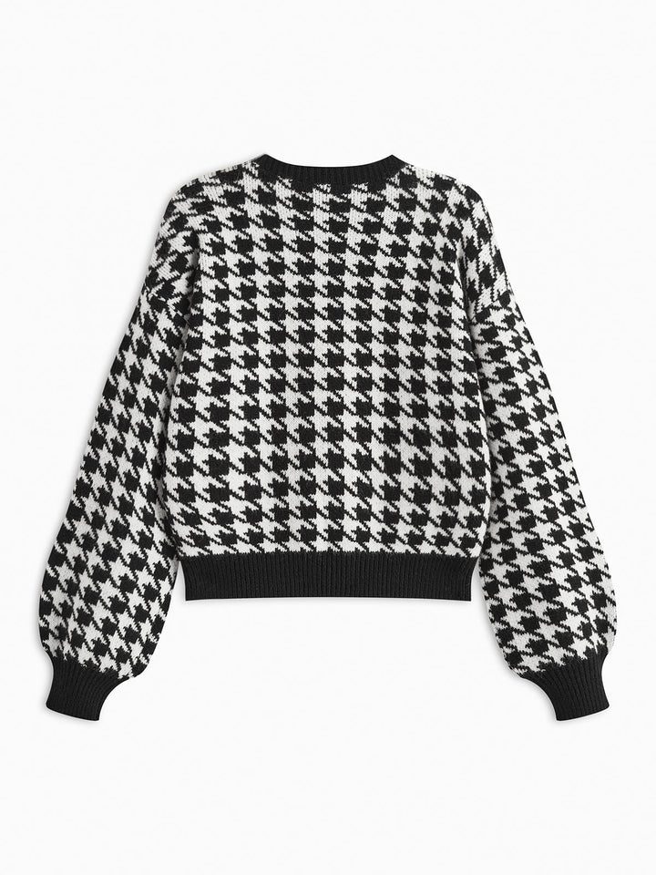 Sweater à manches lanterne avec nœud en velours
