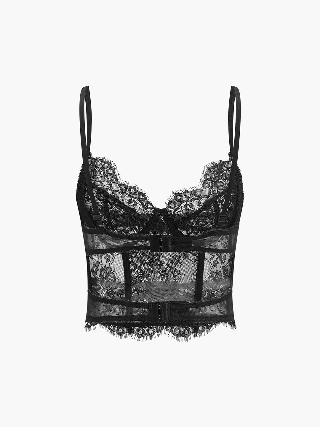 Corset Court en Dentelle Transparente