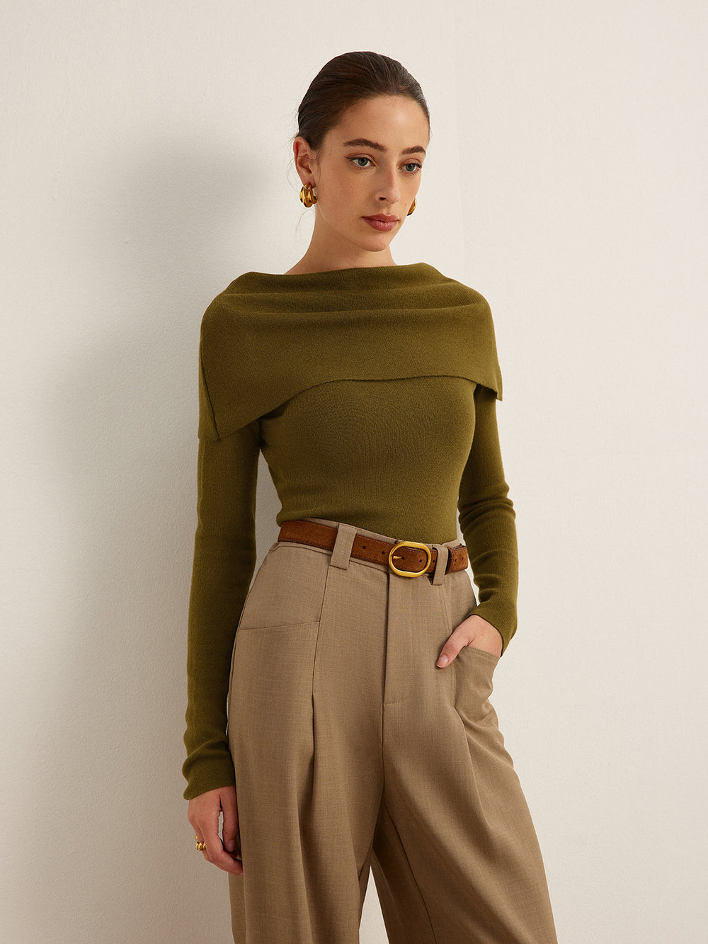 Pull en maille skinny mélangé à la laine