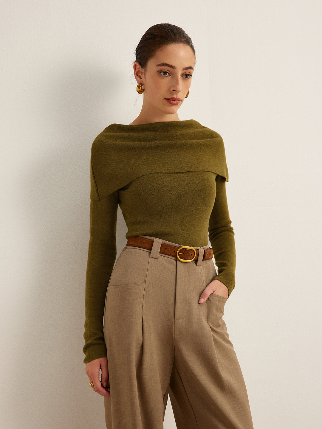 Pull en maille skinny mélangé à la laine