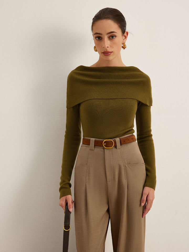 Pull en maille skinny mélangé à la laine