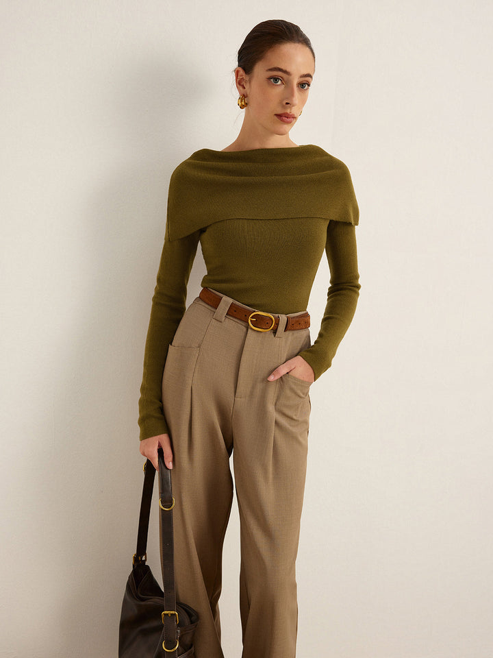 Pull en maille skinny mélangé à la laine