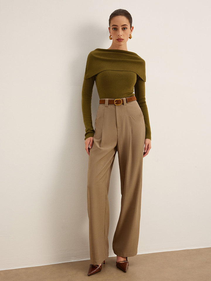 Pull en maille skinny mélangé à la laine