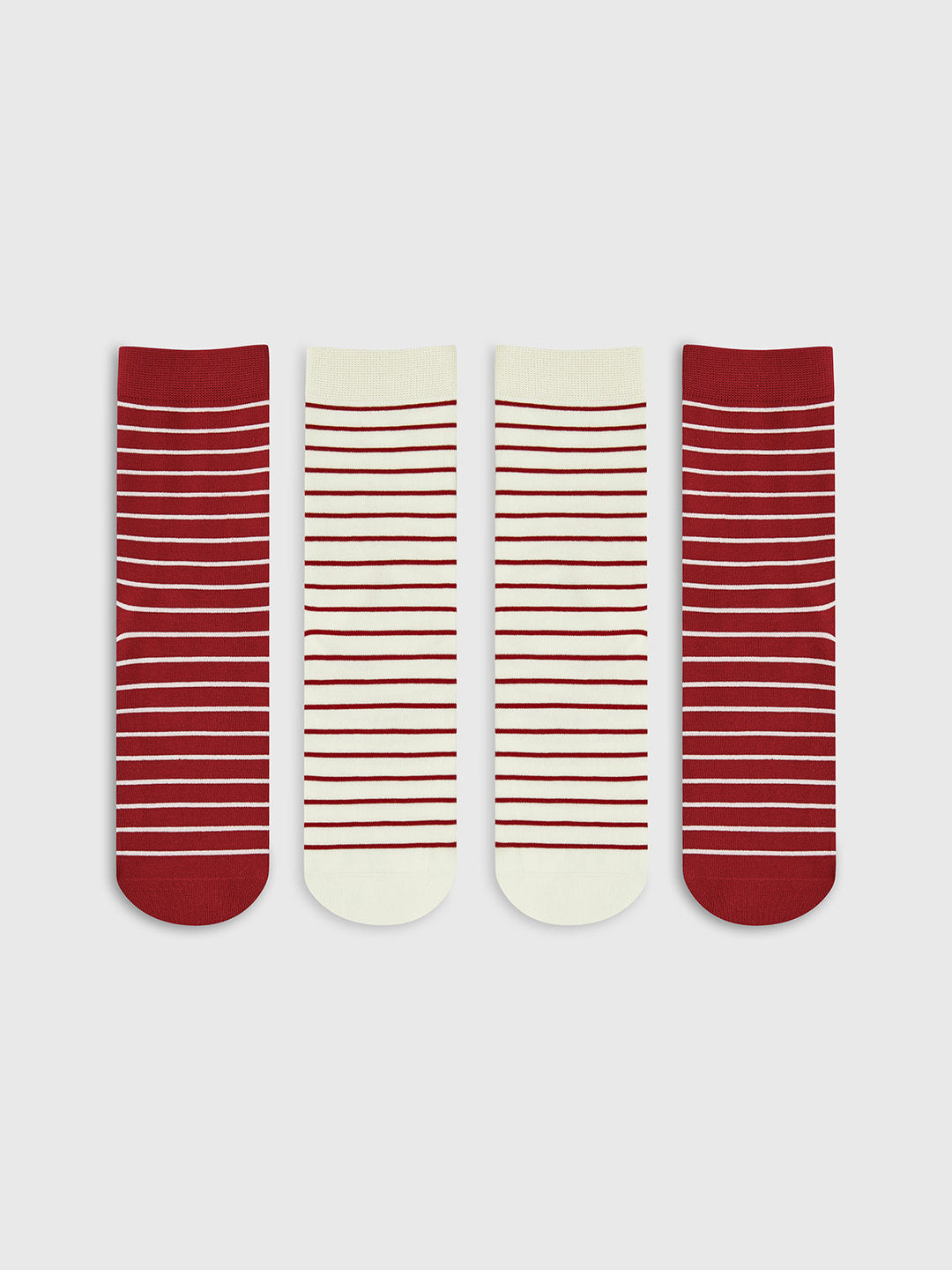 Chaussettes empilables à rayures contrastées