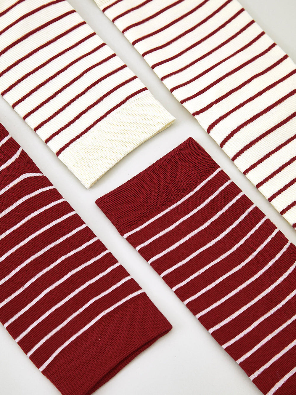 Chaussettes empilables à rayures contrastées