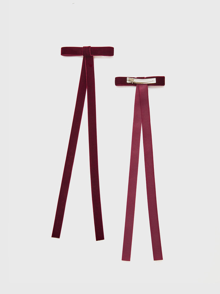 2pcs Clip Cheveux Nœud en Velours