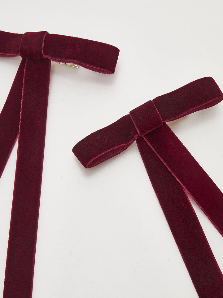 2pcs Clip Cheveux Nœud en Velours