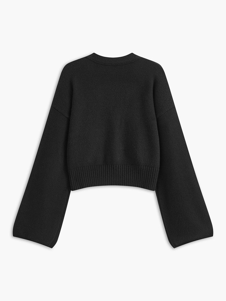 Cardigan à col en V avec nœud en strass