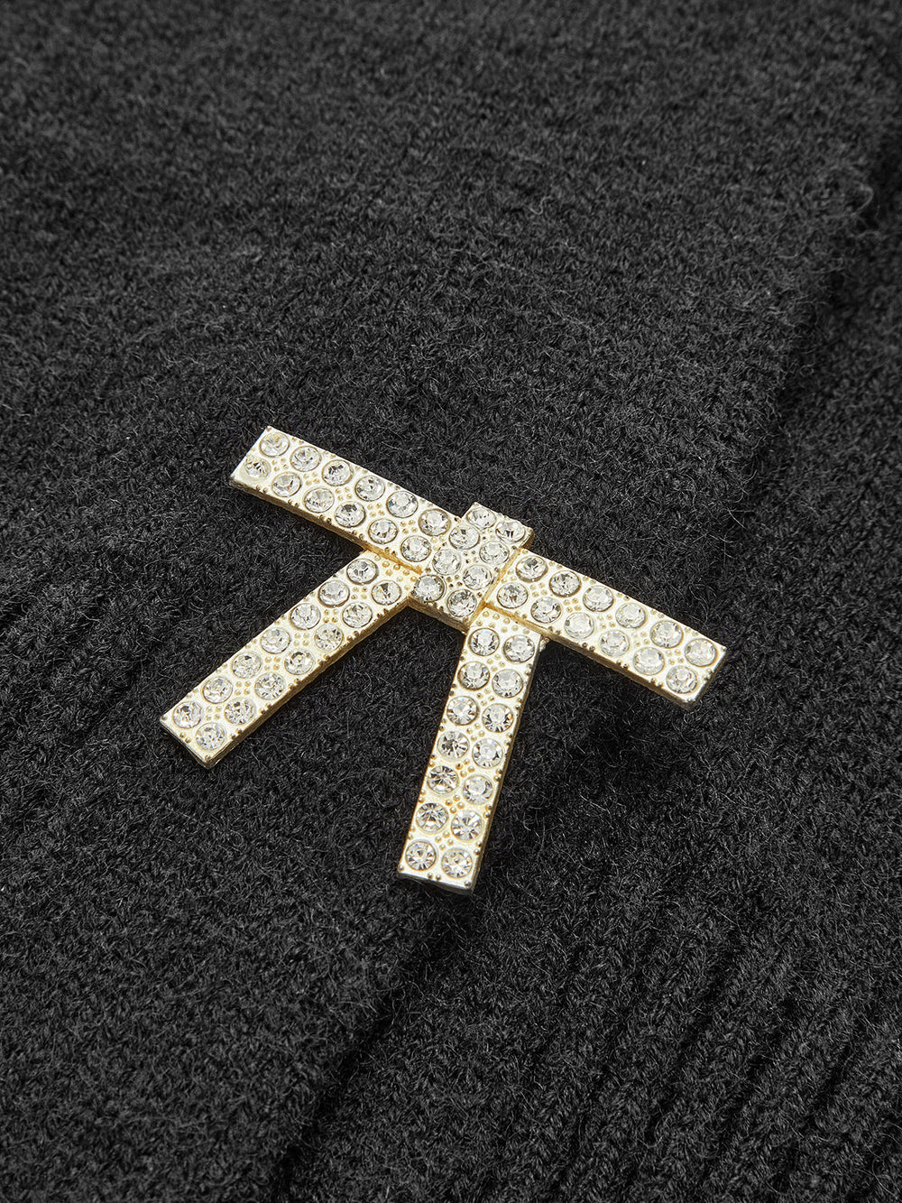 Cardigan à col en V avec nœud en strass
