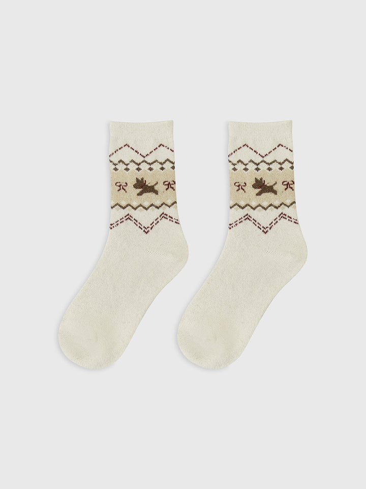 1pr Chaussettes en Laine pour Chiot avec Motifs