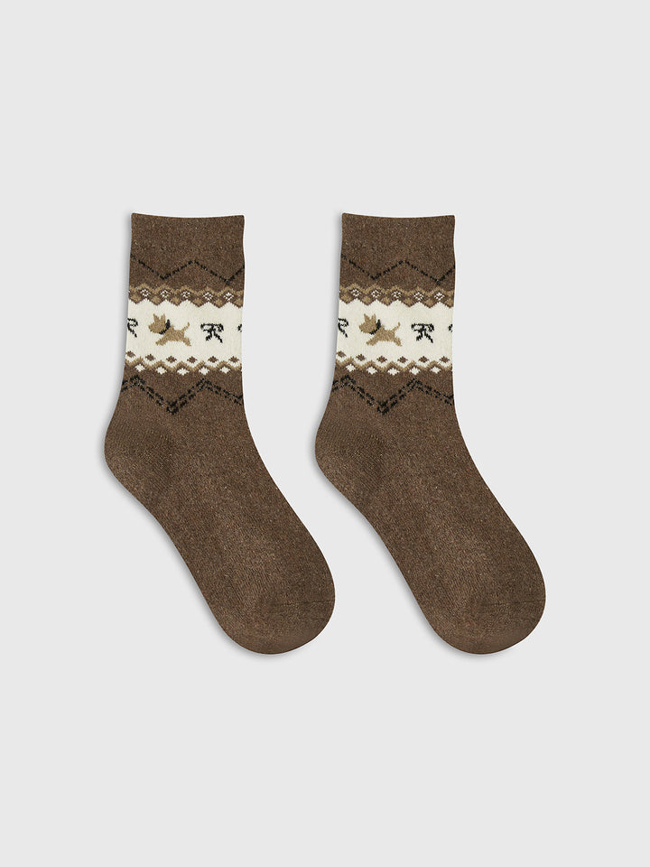 1pr Chaussettes en Laine pour Chiot avec Motifs