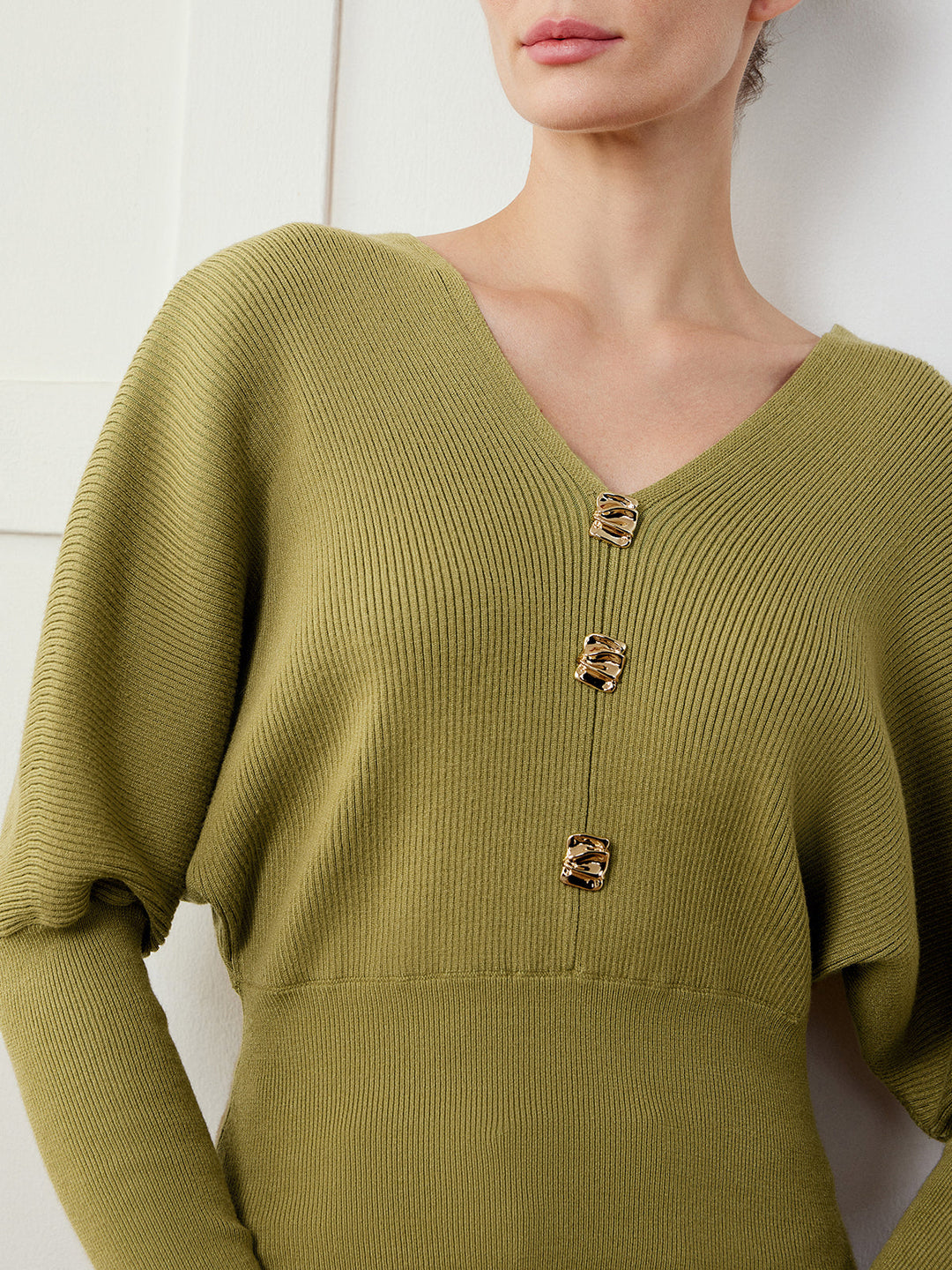 Pull à manches gigot ressert aux poignets