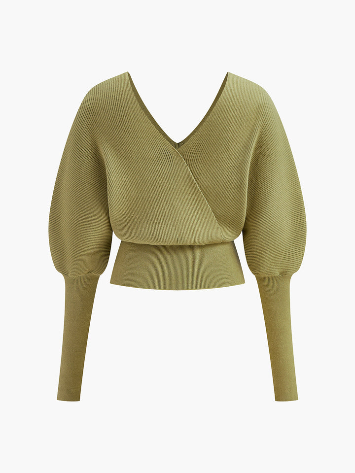 Pull à manches gigot ressert aux poignets