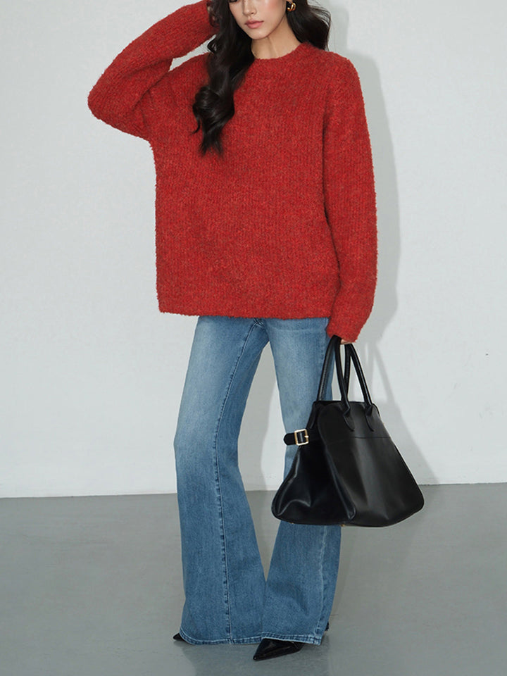 Pull Robe Élégant Canelé en Laine
