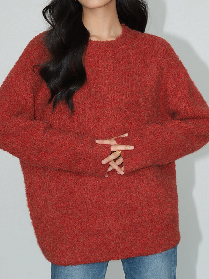 Pull Robe Élégant Canelé en Laine