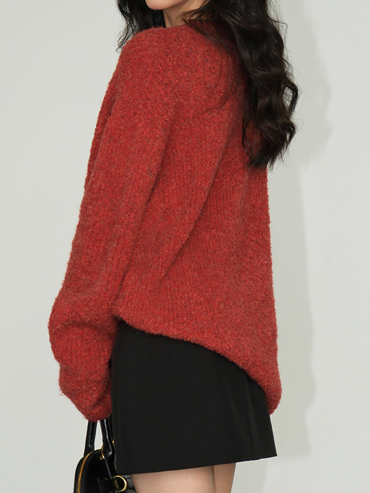 Pull Robe Élégant Canelé en Laine
