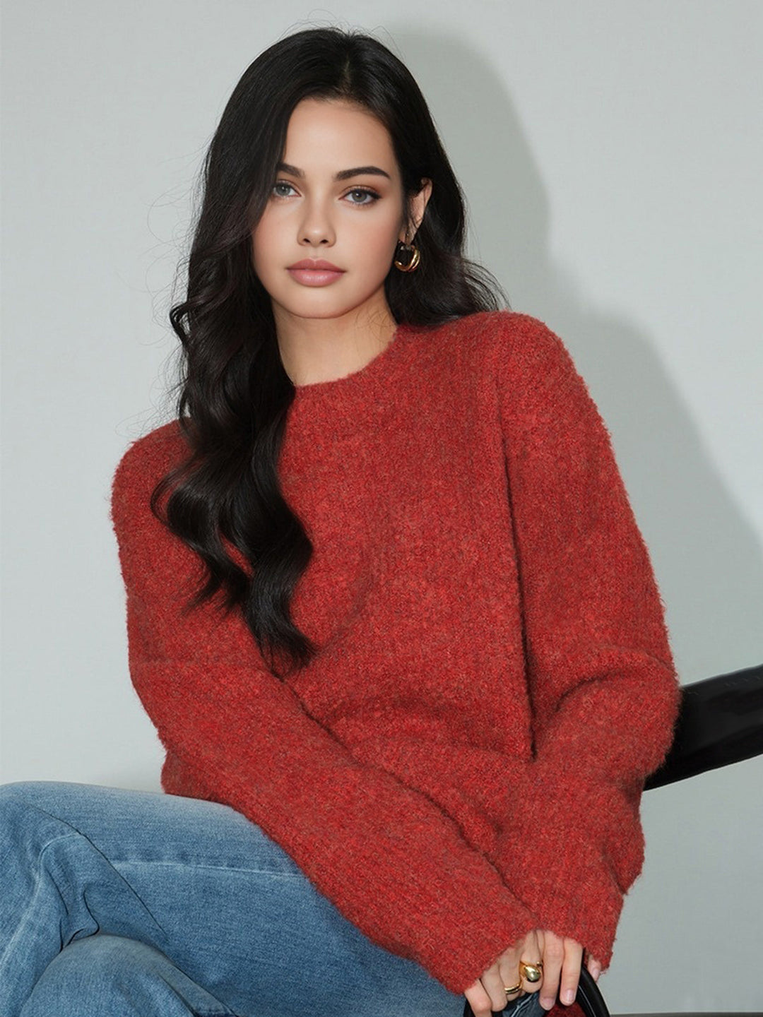Pull Robe Élégant Canelé en Laine