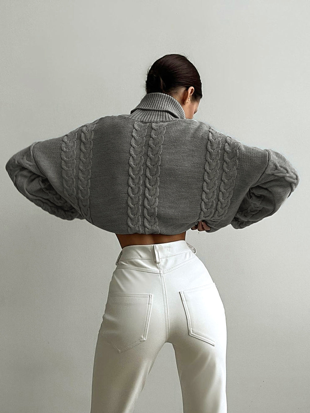 Pull en tricot à col roulé surdimensionné