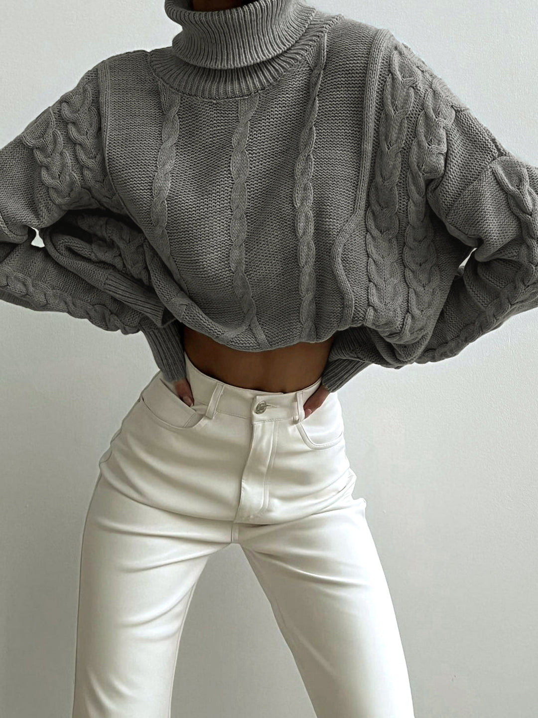 Pull en tricot à col roulé surdimensionné