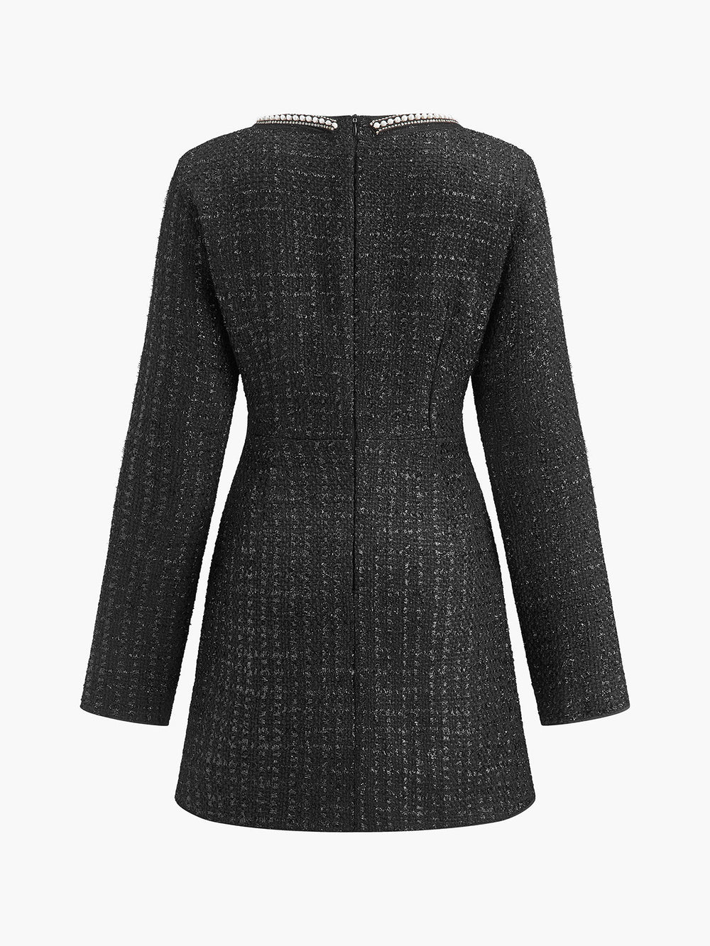 Robe Courte Perlée Col Carré