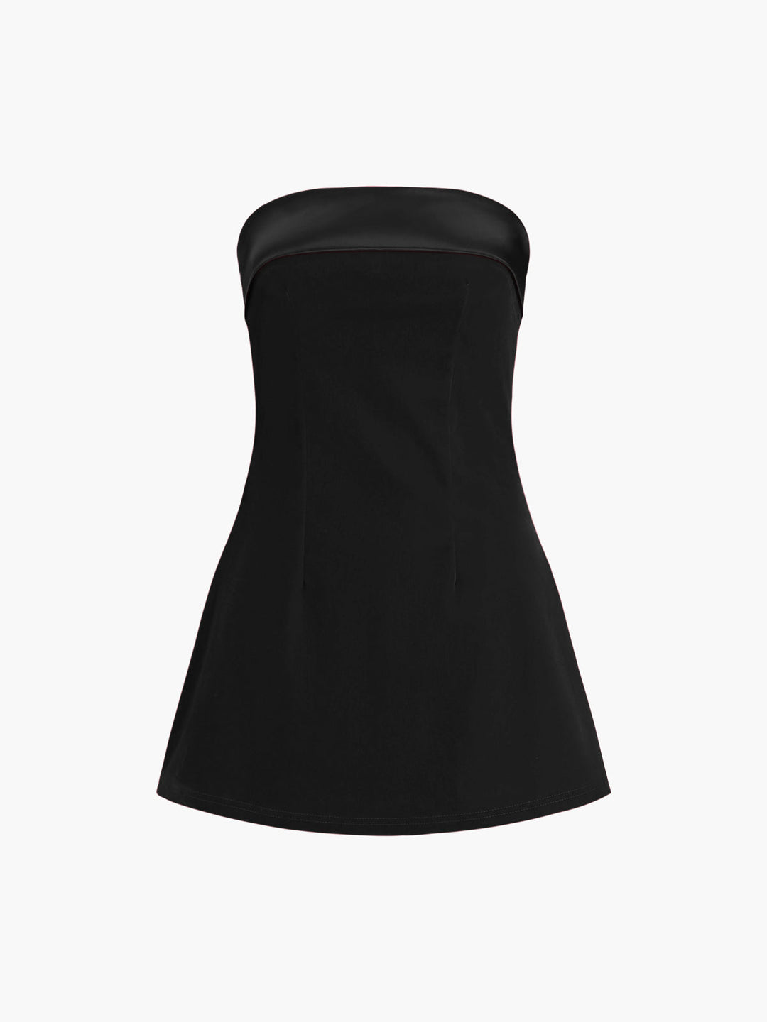 Robe Courte Sans Bretelles en Velours Satiné