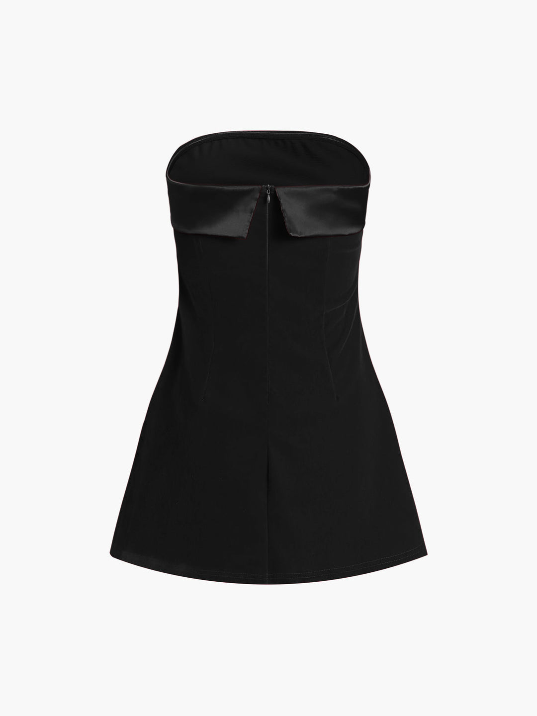 Robe Courte Sans Bretelles en Velours Satiné