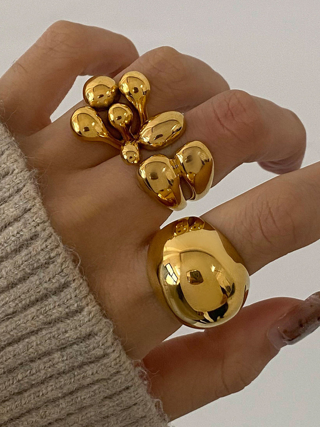 1pc Bague Ouverte Asymétrique Chunky