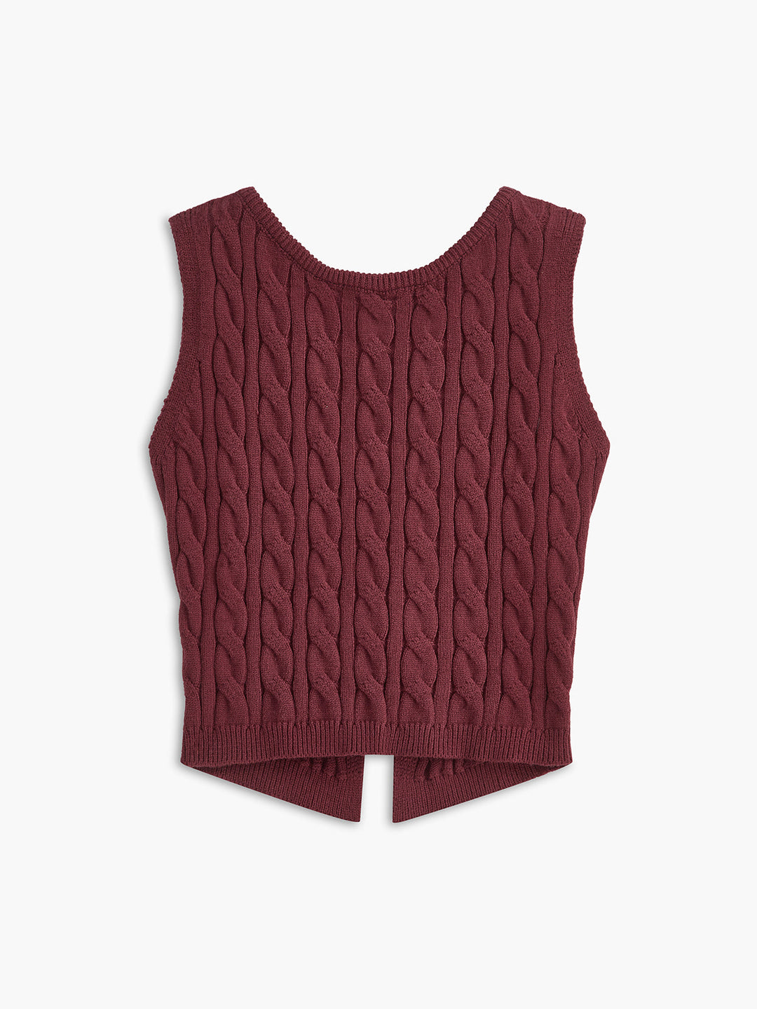 Gilet sans manches à col à découpe et nœud
