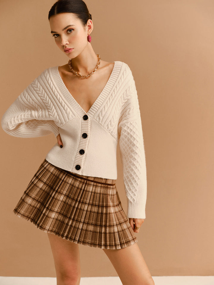 Cardigan à manches nouées et col en V