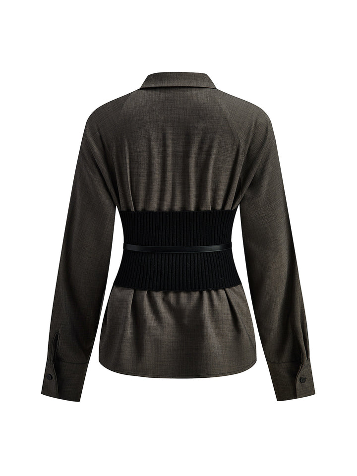 Polo Chemise à Taille Cinchée avec Ceinture