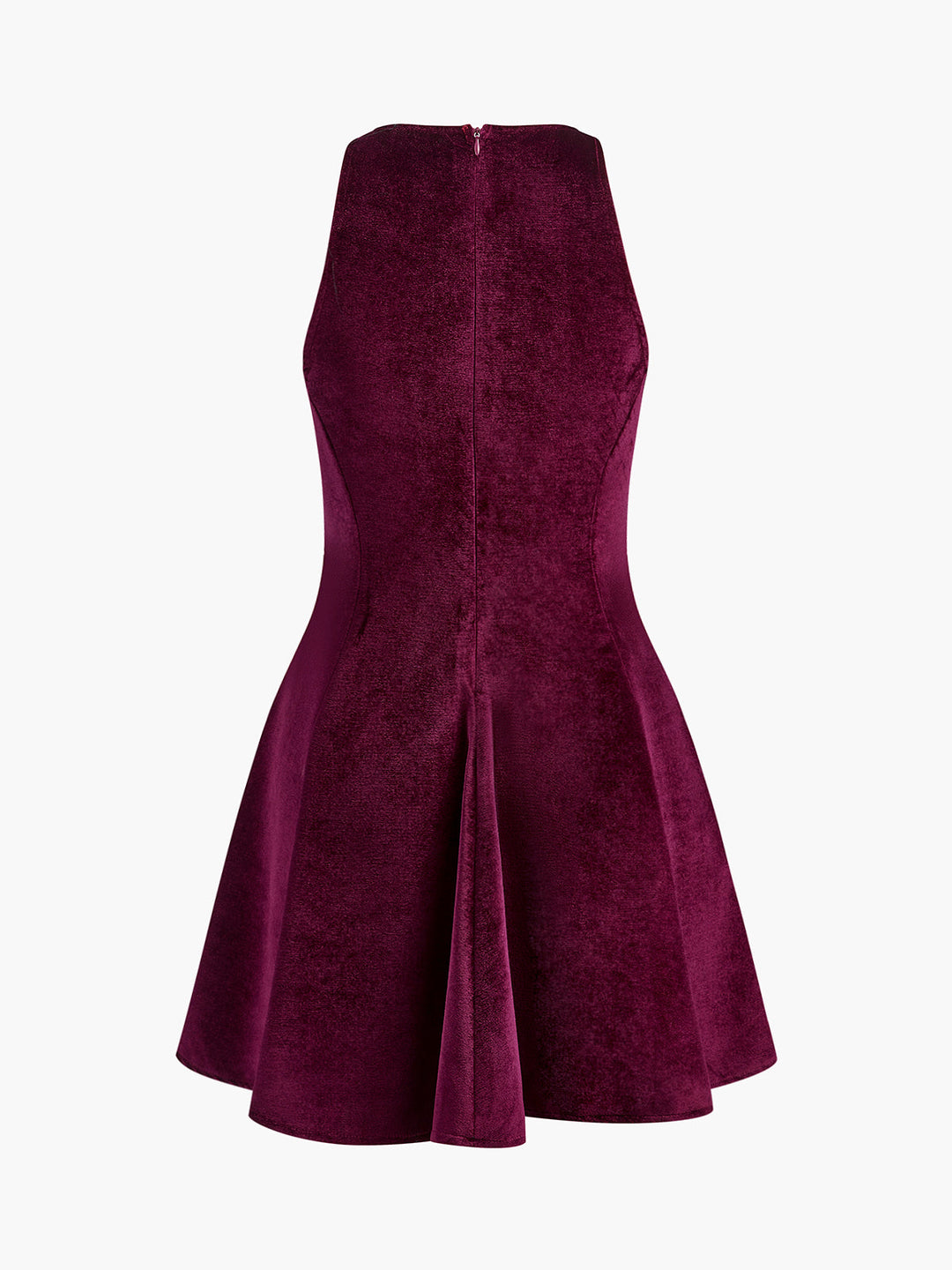 Robe Débardeur Ajustée en Velours avec Fermeture Éclair