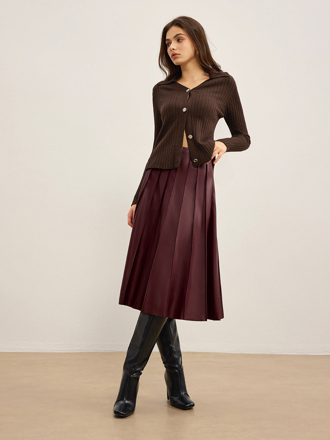 Cardigan Polo Élégant Haut Extensible