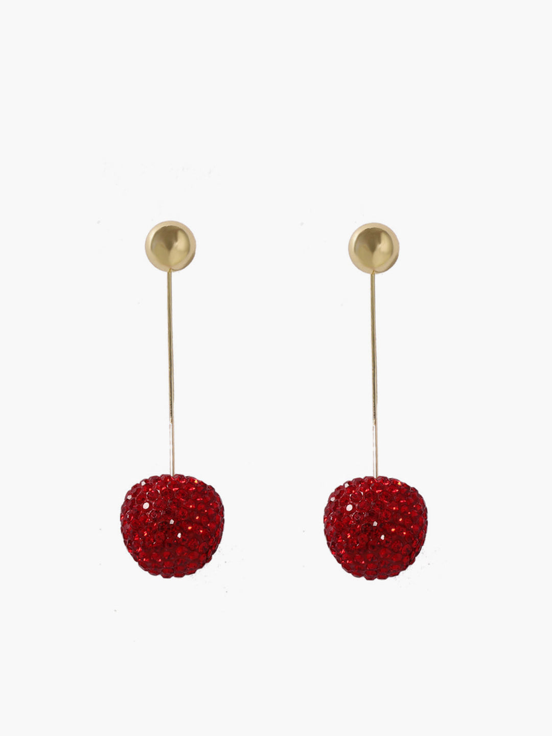 Boucles d'oreilles à clip avec cerises en strass