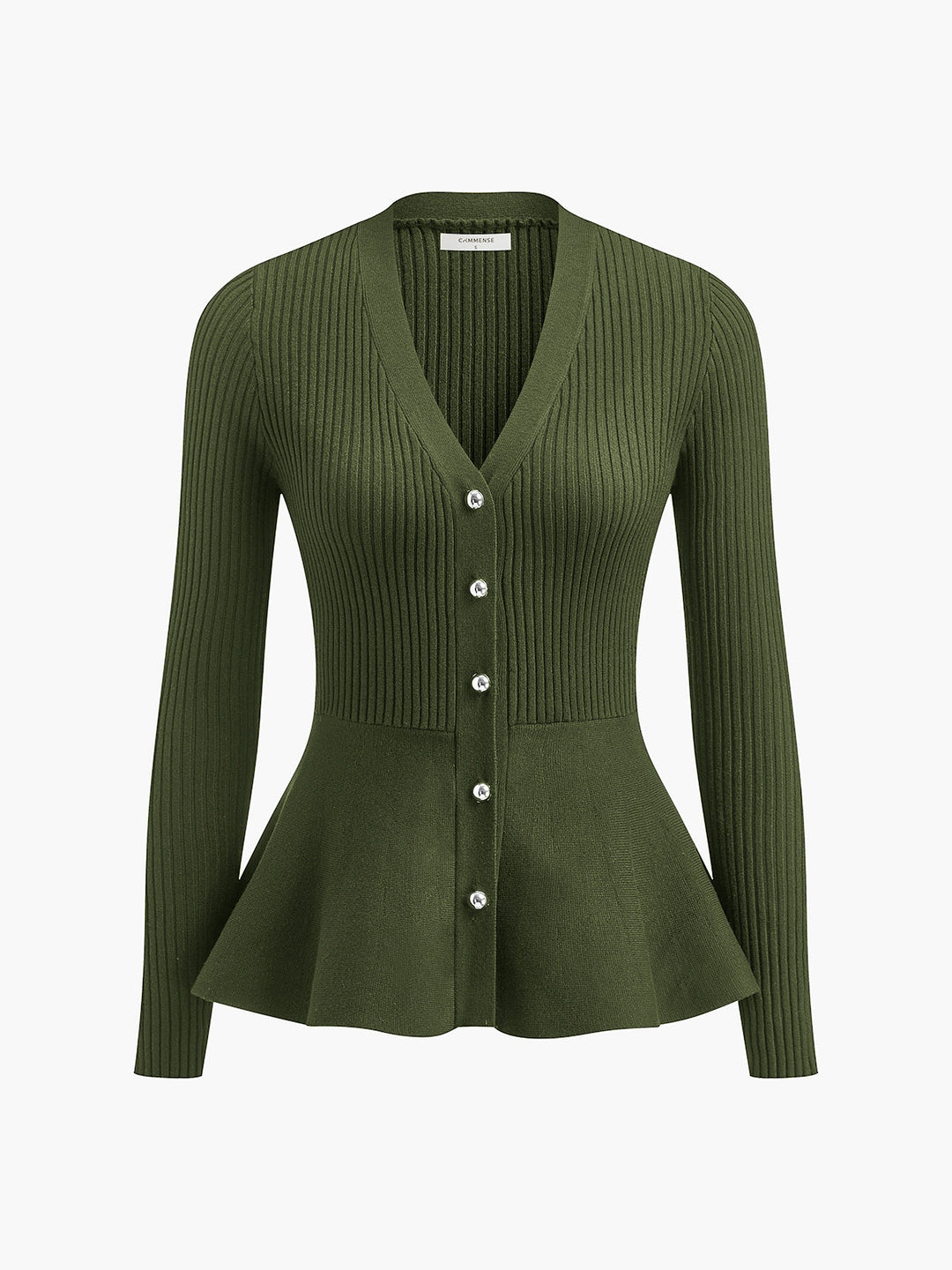 Haut en tricot à boutons Oversized et panneaux côtelés