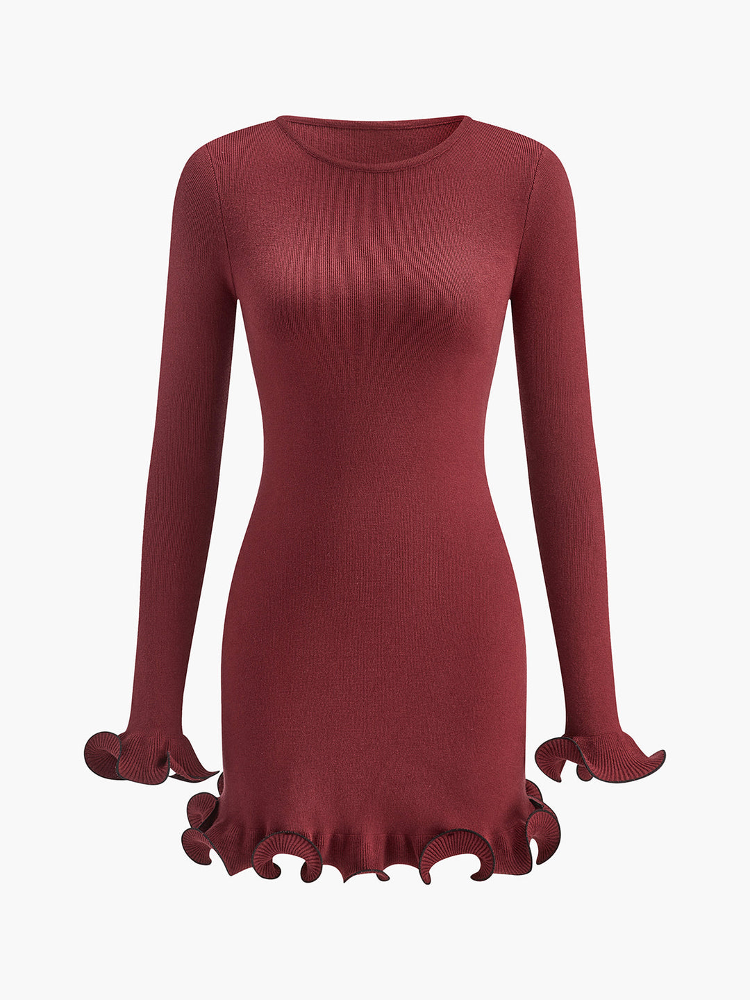 Robe Mi-longue à Volants Contrastants
