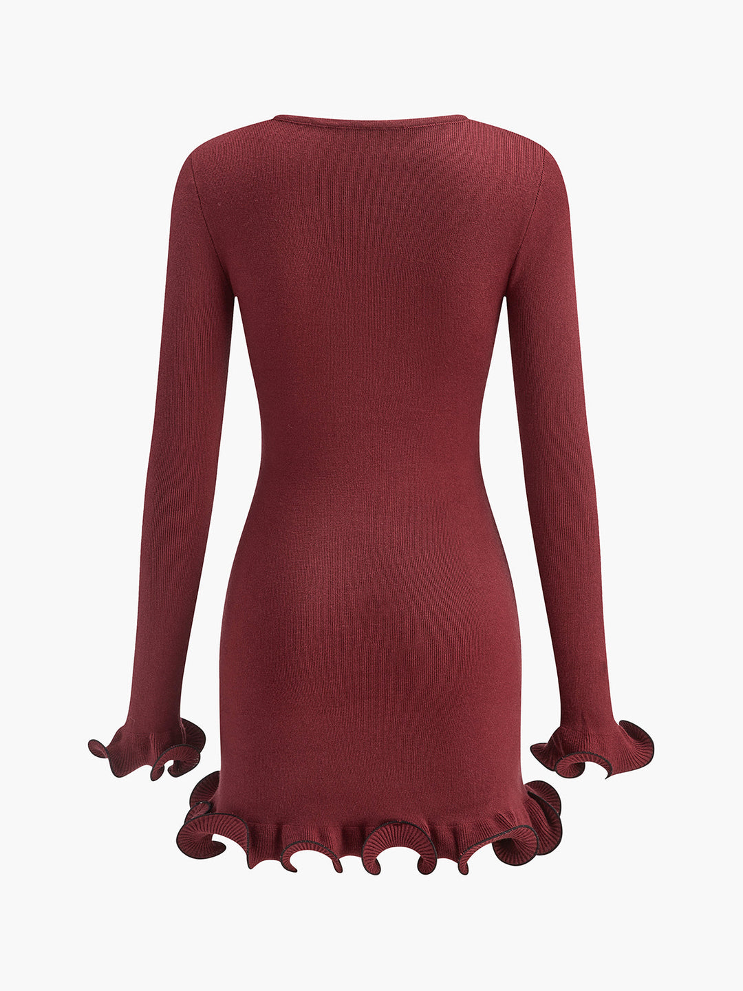 Robe Mi-longue à Volants Contrastants
