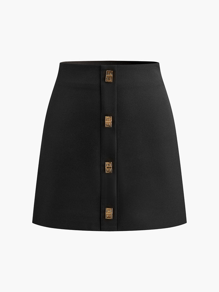 Mini-jupe zippée en métal