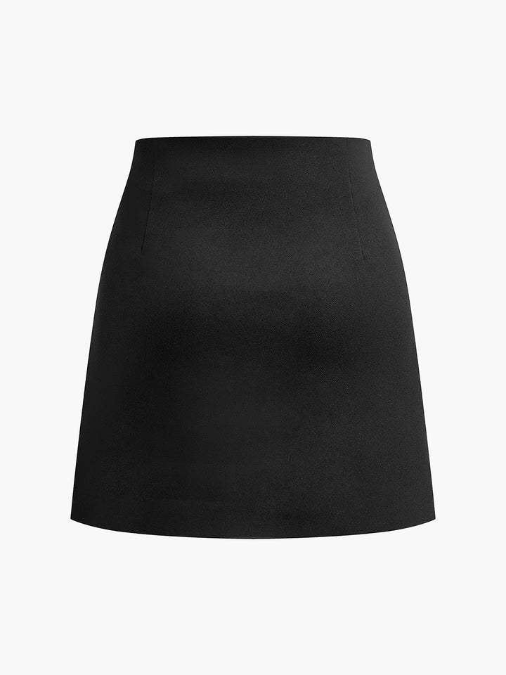 Mini-jupe zippée en métal