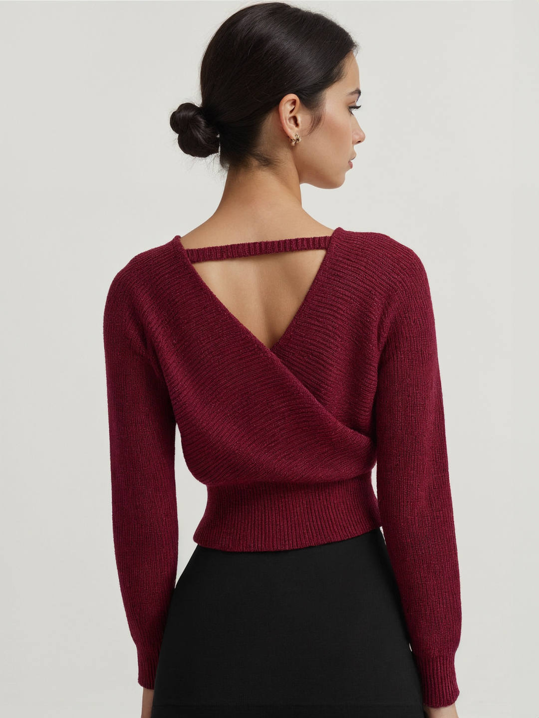 Sweater Côtelé à Fermeture Éclair Croisée