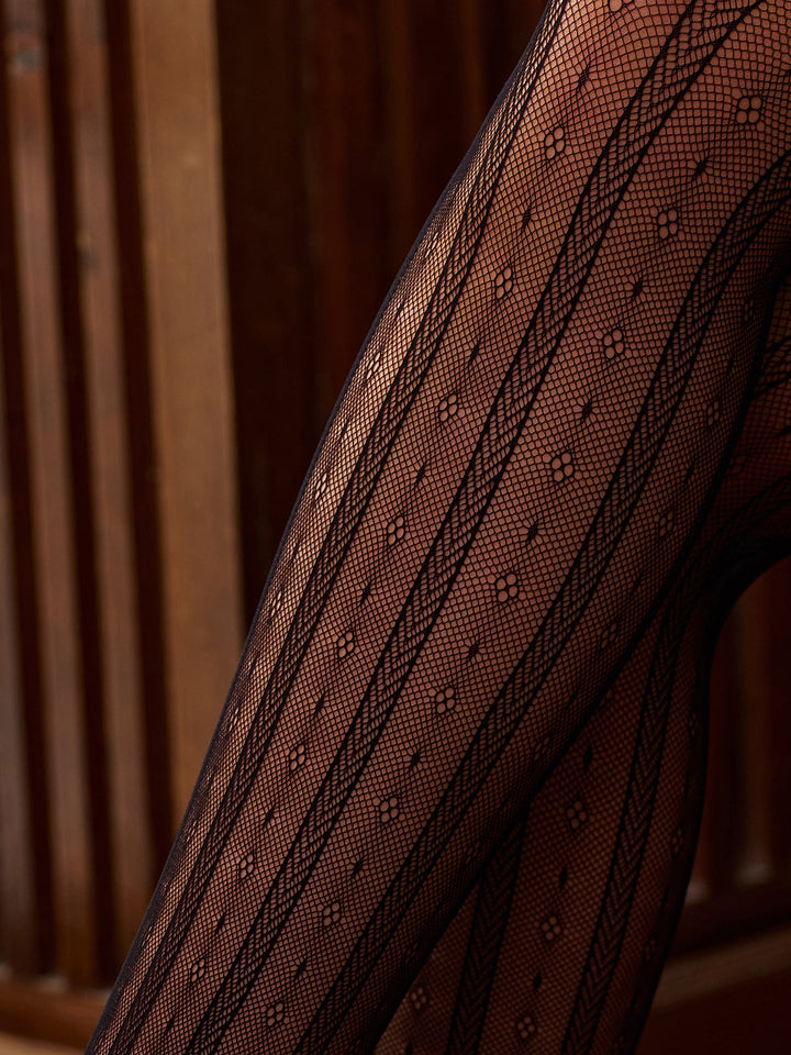 Collants à Fleurs Creux