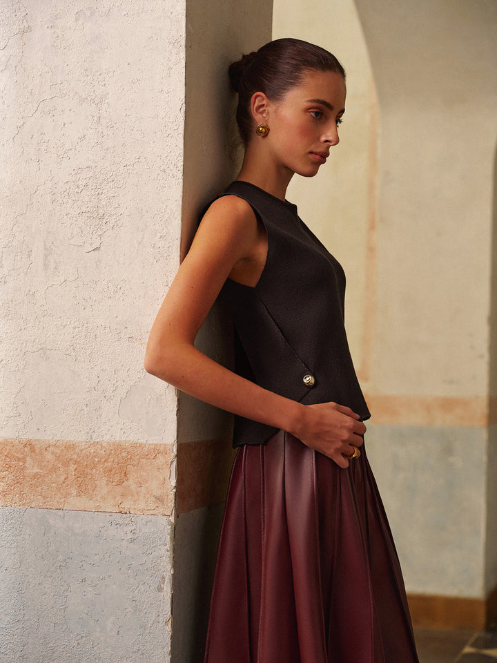 Gilet sans manches ajustéRegular Fit en maille avec détails métalliques