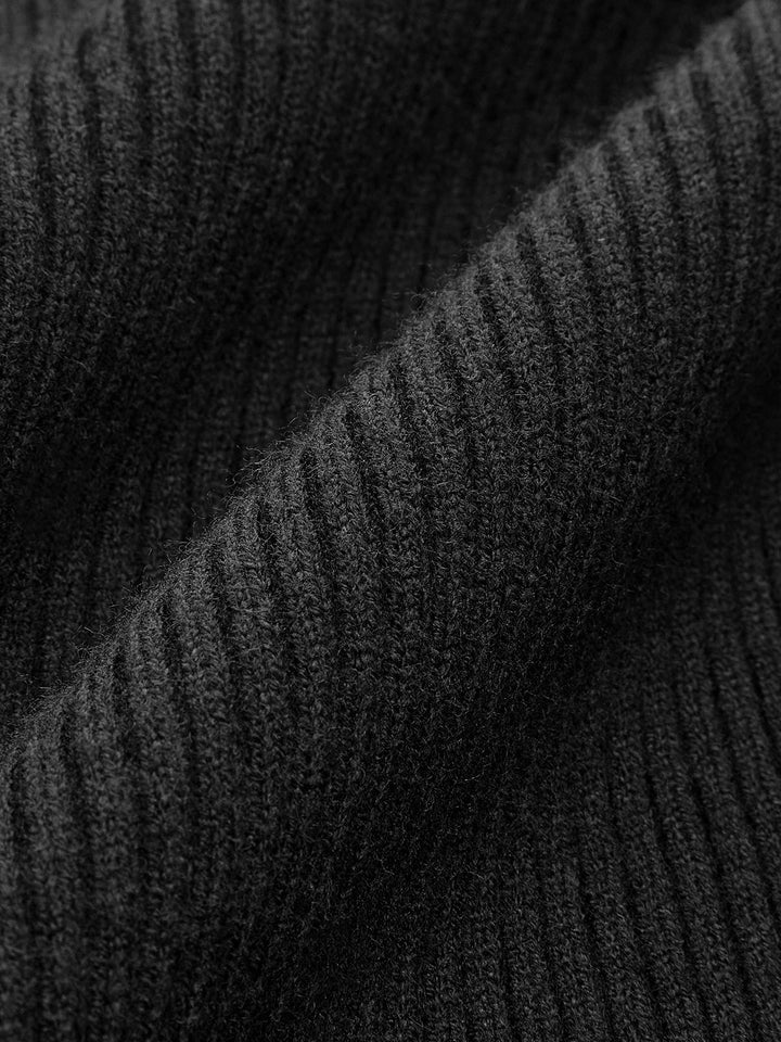 Haut en tricot ajusté à col roulé minimaliste