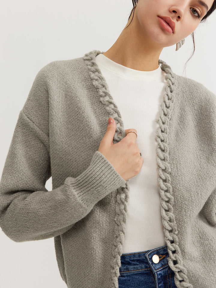 Cardigan uni décontracté