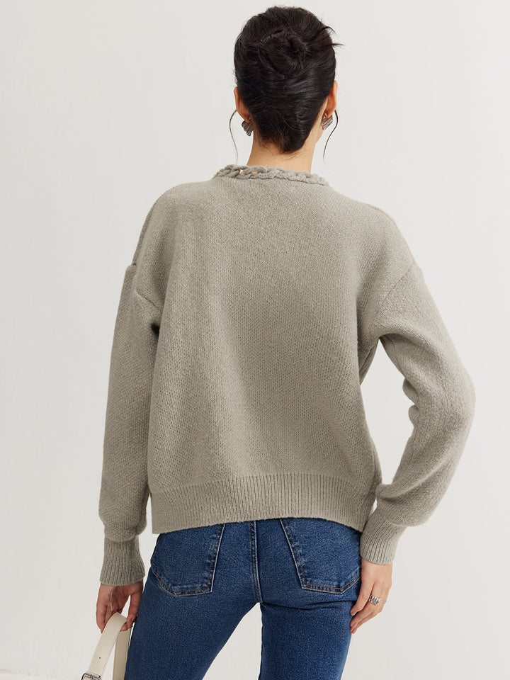Cardigan uni décontracté