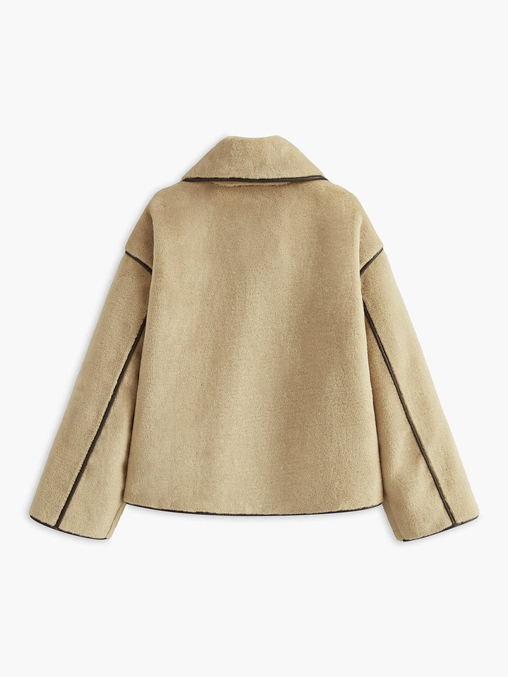 Manteau Minky à Passepoil Contrasté