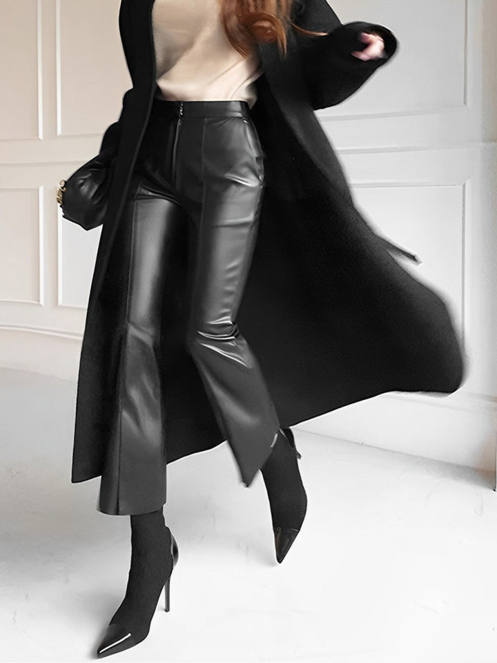 Pantalons skinny recadrés en faux cuir