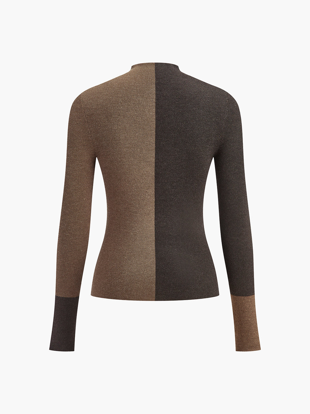 Haut Tricot Ajusté Bicolore en Mélange Laine