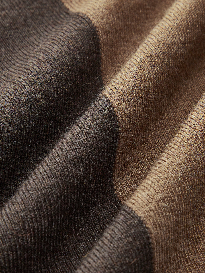 Haut Tricot Ajusté Bicolore en Mélange Laine