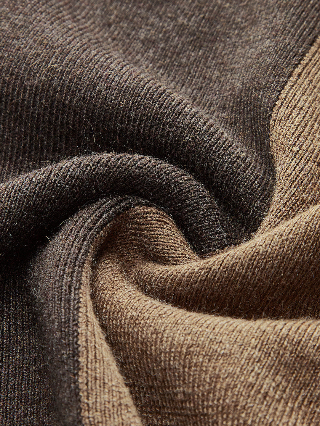 Haut Tricot Ajusté Bicolore en Mélange Laine